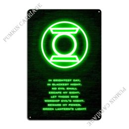 Green Lanterns Oath Metal Signs Create Painting Wall Decor Cinema Tin Sign Poster