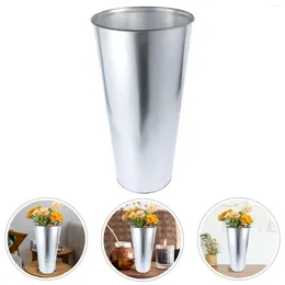 Vases Decor Tinplate Flower Bucket Decorative Vase Desktop Dried Household Floral Arrangement Creative