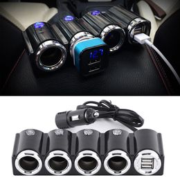 Car Lighter Dual USB Ports Adapter Mobile Phone Charger Vehicle Socket Converter Splitter Automobile Accessories