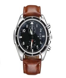 Luxury mens pilot watches Quartz movement with calendar Multifunction wristwatches Leather strap montre de luxe sport wristwatch7284616