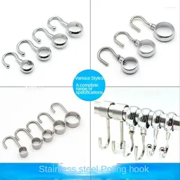 Hooks Tube Pipe Rod Hook For Wardrobe Bathroom Kitchen Stainless Steel Hanging