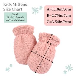 Cute Boys Girls Hand Warmer For Newborn Baby Gift Winter Gloves Anti-grab Mittens Thicken Warm Lamb Cashmere Glove