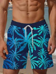 Men's Shorts Beach Drawstring 3D Print Coconut Tree Graphic Prints Breathable Soft Short Daily Holiday Streetwear Casual