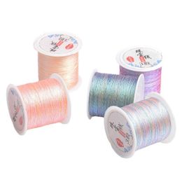 3 Strands 100M Colourful Gold Silver Thread Braided Rope Thread Embroidery Crochet Bead String DIY Bracelet Handmade Thread