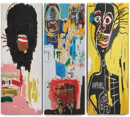 Paintings 3 Panels Canvas Jean Michel Basquiat Wax Art Painting Prints Can For Wall Decoration4944176