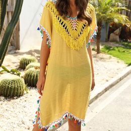 Women's Swimwear Women Chiffon Tassel Swimsuit Bikini Stylish Beach Cover Up