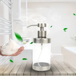 Liquid Soap Dispenser Refillable Stainless Steel Home Bath Supplies Shampoo Shower Gel Foaming Bottle Pump Container