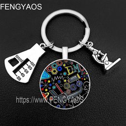 Periodic Table of Elements Keychain House Mathematical Formula PI Key Holder for Keys Gift for A Biology Teacher