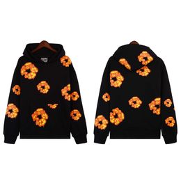 High Quality Heavyweight Denim x Offset Wreath Hoodies Sweatshirt Flame Kapok Streetwear Mens Set Tracksuits Custom Hoodie