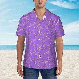 Men's Casual Shirts Hawaii Shirt Vacation Colourful Banana Blouses Abstract Print Cool Mens Short-Sleeved Comfortable Tops
