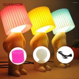 Table Lamps Plug-in Energy-Saving Creative Small Night Light Eye Caring Home Decoration LED Naughty Boy Lamp Mr.P A Little Shy Man