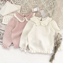 Hollow Out Baby Girls Clothes Baby Sweater Toddler Baby Sweater Autumn Newborn Knitwear Long Sleeve Pure Baby Pullover Tops