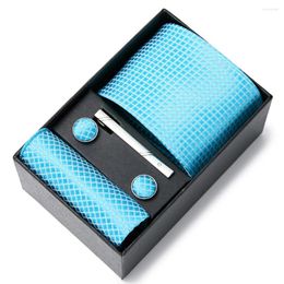 Bow Ties Est Design Tie Handkerchief Cufflink Set Necktie Box Wedding Accessories Striped Performance