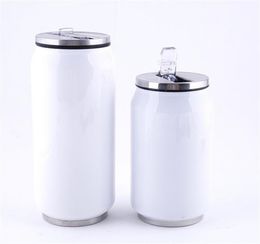 Travel tumblers sublimation blank stainless steel double wall cola water bottle thermos vacuum coke cans9669932