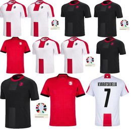 Georgia Soccer Jersey GHAKVETADZE New 2025 Georgia National Team 24 25 Football Shirt Men Kit Set Home Red Away White Men's Uniform KVARATSKHELIA