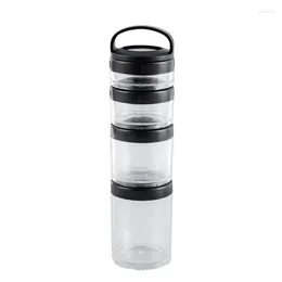 Disposable Cups Straws Stackable Snack Containers For Kids And Adult 4 School Travel Transparent Black Durable