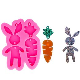 Rabbit Epoxy Resin Silicone Mould Casting Mould For DIY Easter Tag Keychain Jewellery Craft Making Accessories Supplies Materials