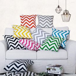 Pillow Plush Cover Sweet Summer Modern Simple Wave Stripe Style Square Throw Case For Living Room Sofa Chair Decoration