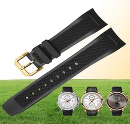 22mm Black Rubber Watchband FOR IWC Portuguese IW390209 Watch Silicone Strap4499143