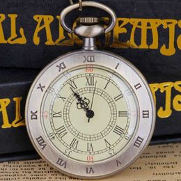Pocket Watches Vintage Quartz Pocket Roman Numerals Pendant Necklace Clock You Men Women Students Holiday Gifts Personality Design Y240410
