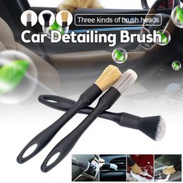 3PCS Car Detailing Brush Super Soft Auto Interior Detail Brush With Synthetic Bristles Car Dash Duster Brush Accessories