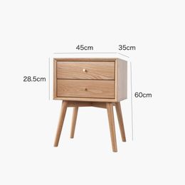 Nordic Solid Wood Bedside Table Cherry Wood Drawers Mid Century Storage Nightstands Organisers Rustic Muebles Home Furniture