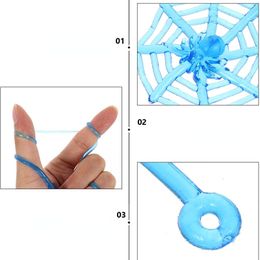 15Pcs Novelty Toys Elastically Stretchable Sticky Spider Web Climbing for Kids Birthday Party Favours Halloween Party Decorations