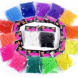 300pcs Colourful Rubber Band Bag for Children's Puzzle DIY Toys Rainbow Ring Bracelet Woven Toys, Hair Bands