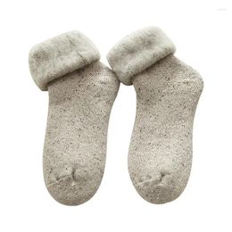 Women Socks Winter Warm Wool Solid Colour Thicker Cashmere Merino Against Cold Snow Russia Male Womens