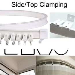 2M Curtain Track Rod Rail Plastic Flexible Ceiling Mounted Curved Straight Slide Windows Bendable Accessories Kit Home Decor K4