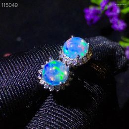 Stud Earrings Gift Natural Real OPal S925 Sterling Silver Fine Elegant Jewellery For Women Wedding Earring