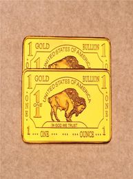 Other Arts and Crafts 1oz 24K Gold Plated United States Buffalo Gold Bar Bullion Coin Collection1107867