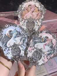 Flower Knows Mirror Swan Ballet Moonlight Mermaid Collection Handheld Mirror Limited White Blue Pink Chocolate Fairy Mirror 240410