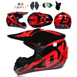 Motorcycle Youth Kids Child full Helmet Children Helmets Motocross Casco Moto Off-road Goggles Gloves Protective Cycling Casque