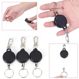 Keychains Retractable Key Chain Reel Steel Cord Recoil Belt Ring Badge Pass ID Card Holder