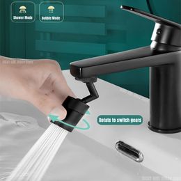 New 720° Rotatable Black Faucet Splash Philtre Brass Tap Extender Flexible Saving Water Sprayer Head Kitchen Adapter Foam Nozzle