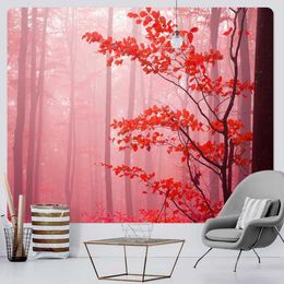 Forest Psychedelic Tapestries Tapestry Misty Primitive Scene Art Hippie Bohemian Decoration Room Aesthetics Home R0411