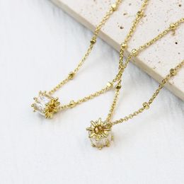 Chains 10 Pieces Zirconia Loose Bead Charms Necklace Classic Jewelry Gift Women Chain Trendy 52945