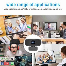 Webcams New HD 1080P Webcam 720P Portable Mini Web Gamer Camera For PC Computer Laptop Notebook USB Microphone Conference Work Webcan