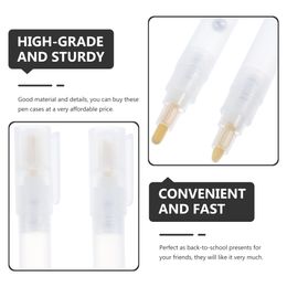 4 Pcs Refillable Pen Empty Pens Fine Tip Marker Graffiti Student Clear Holder