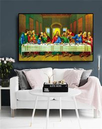 Canvas Painting Last Supper Jesus Portrait Abstract Cuadros Posters and Prints Wall Art Pictures For Living Room Kitchen Room6498585