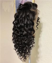 180Density 26Inch Soft Long Brazilian Body Wave Pre Plucked Glueless Lace Front Wig For Women With Baby Hair Heat Temperature9508129