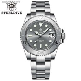 Wristwatches SD1953 New Colour Steel Bezel 41mm Steeldive 30ATM Water Resistant NH35 Automatic Sapphire Glass Mens Dive Reloj V3 Bracele