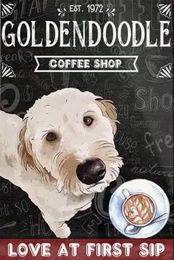 Golden Doodle Dog Retro Metal Tin Sign Art Poster,Bedroom Poster Bathroom Retro Wall Cafe Home Decor Painting 16x24 inch