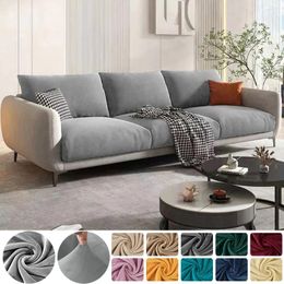 Chair Covers Thick Soft Velvet Sofa Solid High Stretch Cushion Seat Cover Living Room Spandex Non-slip Couch Kids Home