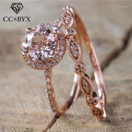 Cluster Rings Couple For Women Vintage Elegant Set Ring Cubic Zirconia Wedding Engagement Bridal Jewellery Drop 13791318a