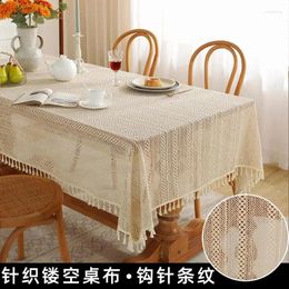 Table Cloth The American Hollow Out Rural Lace Cover Towel Pure Color Contracted Tassel Tablecloth Ins Wind Restoring Ancient Ways