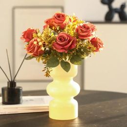 Decorative Flowers Artificial Non-fading Realistic 7 Heads Of Small Roses No Maintenance Required Long-lasting Stimulated For Home