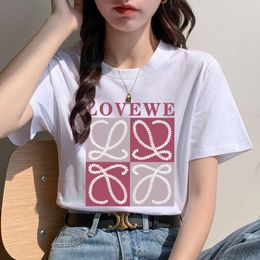 T-shirt womens 2024 summer new Korean style fashionable round neck letter print short sleeved casual slimming and stylish top trend