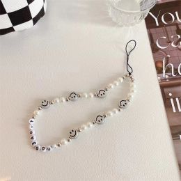 Trendy Butterfly Bead Mobile Phone Chain Hanging Rope For Women Phone Case Anti-lost Lanyard Jewellery Telephone Pendant